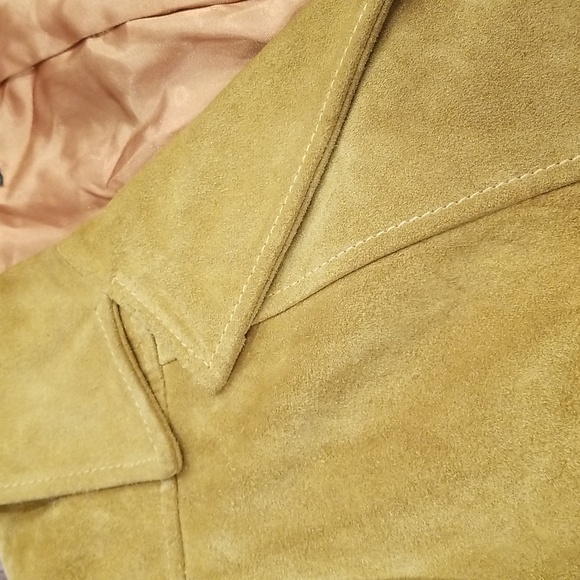 Katharine Hamnett Denim Lined 3 Button Suede Jacket Vintage 90s Women's - Picture 5 of 12